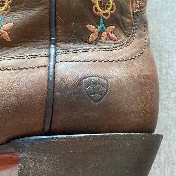 Brown Floral Ariat Cowboy Boots Size 9.5 - Picture 7 of 8